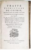 LAVOISIER, ANTOINE-LAURENT. Traité Élémentaire de Chimie . . . Seconde Édition. 2 vols. 1793